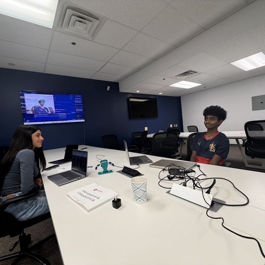 Two students in a coding session at the Bridgewater center